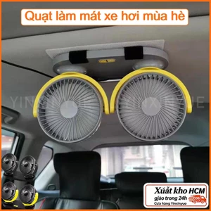 Quạt Đôi Mini Đa Năng Dùng Nguồn USB Xoay 360 Độ Công Suất Lớn Cho Ô Tô Xe Hơi Văn Phòng Gia Đình