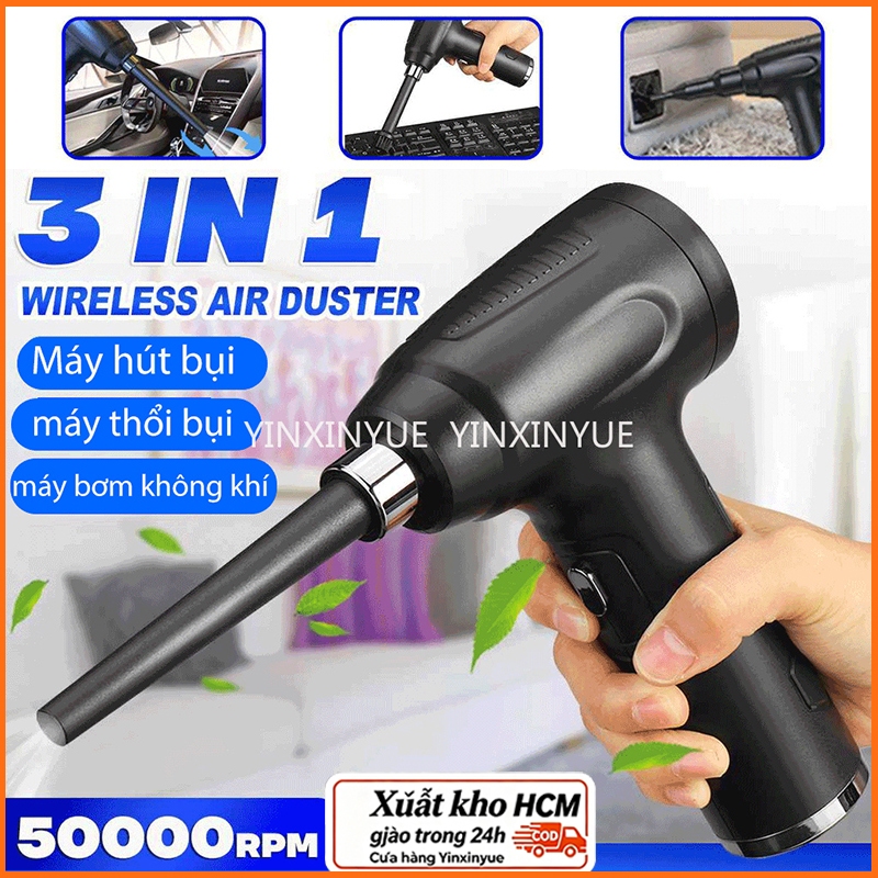 Máy thổi bụi hút bụi điện không dây 3 trong 1 15000PA 50000 vòng/phút nhỏ gọn có thể sạc lại cho nhà ở văn phòng