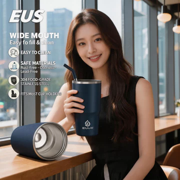 IDEUS Cốc giữ nhiệt kèm ống hút 710MI, Cốc giữ nhiệt nóng và lạnh, Bình giữ nhiệt inbox, Cốc cà phê cho văn phòng, Bình giữ nhiệt cho văn phòng, Cốc giữ nhiệt miệng rộng, Cốc nước bằng thép không gỉ, 