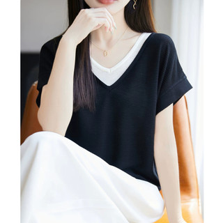 F Giả Hai Mảnh Khâu Mỏng Hơn Nhìn Burgundy Dệt Kim Tay Ngắn Nữ Mỏng Đi Lại Mùa Hè