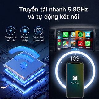 CarlinKit 5.0 2Air Không Dây Android Auto Box bộ chuyển huy đổi Carplay không dây, Android Auto không dây 2 in 1 cho xe ô tô