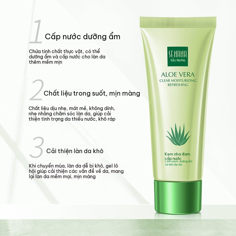 Gel SENANA 40g - Cấp ẩm, dịu da, se khít lỗ chân lông, dùng làm kem dưỡng/mặt nạ ngủ không cần rửa