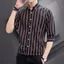Mới Nam Văn Phòng 3 / 4 Tay Áo Sơ Mi Sọc Trắng Công Sở Kiểm Tra Áo Sơ Mi Thường Ngày M-5XL