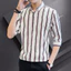 Mới Nam Văn Phòng 3 / 4 Tay Áo Sơ Mi Sọc Trắng Công Sở Kiểm Tra Áo Sơ Mi Thường Ngày M-5XL