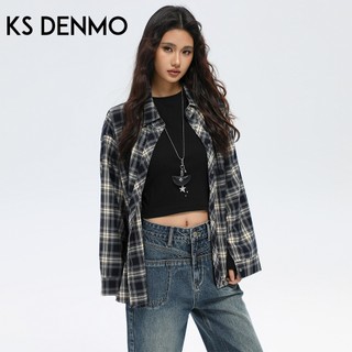 Áo sơ mi nữ kẻ caro phong cách retro Mỹ, chất liệu mát mẻ cho mùa hè