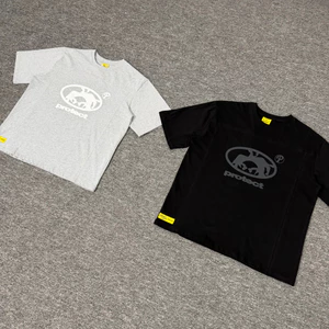 Áo thun ngắn tay in màu xám đen Unisex