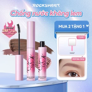 ROCKSWEET RS Mascara Lông Mày – Nhung Mỏng Và Bền, Có Lông Mày Hoang Dã, Lông Mày Bền, Màu Cà Phê Sữa, Chống Bẩn