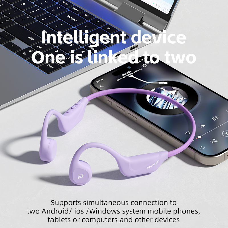 Tai nghe dẫn truyền xương thể thao Polvcdg-X1- Bluetooth 5.4IPX6 Chống mồ hôi Chạy bộ / Thể dục / Yoga / Đi xe đạp Tai nghe màu thể thao có micrô | BigBuy360 - bigbuy360.vn