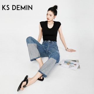 Quần Jean Nữ Baguette Retro 2026 - Khâu Màu Nổi, Ống Lửng Ôm Dáng Cho Người Thấp