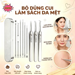 ⚡12h⚡[PNPIA] Bộ Nặn Mụn 8 Món / Đèn led Gắn nhíp / Gương Nặn Mụn VN