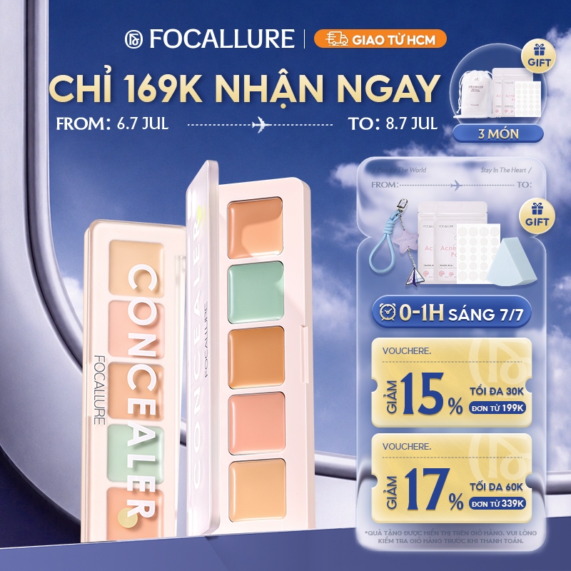 Kem che khuyết điểm Focallure độ che phủ cao chống thấm nước giữ màu lâu trôi 4.3g