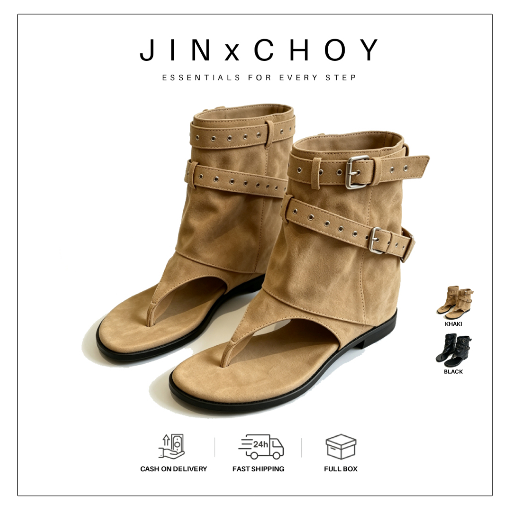 Mùa Hè Phong Cách Mới Retro Da Lộn Thắt Lưng Khóa Dép Lật Mũi Thời Trang Thường Ngày Ngoài Trời Mặc Chống Trơn Trượt Chống Mài Mòn Mỏng Hơn Nhìn Flat Dép Nhà Máy Giá Bán Buôn