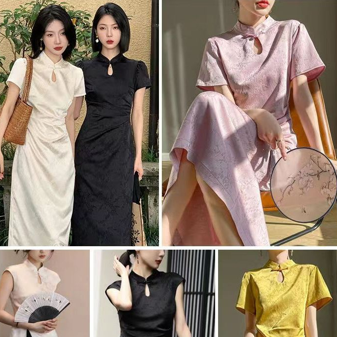 Thanh lịch bong bóng vải Jacquard ba chiều dập nổi phong cách Trung Quốc thời trang nữ sườn xám vải mỗi mét TJ8962