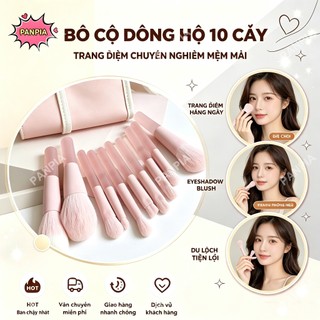 ⚡12h⚡[PNPIA] Bộ 10 Cọ Trang Điểm Tổng Hợp Cao Cấp Cho Kem Nền Kem Che Khuyết Điểm Phấn Mắt Hoàn Hảo Để Sử Dụng Hàng Ngày VN