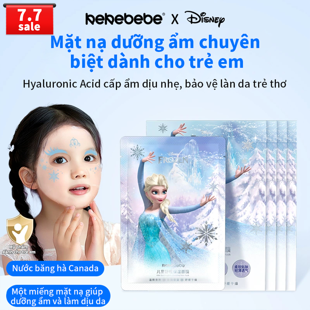 Kekebebe Disney Mặt nạ dưỡng ẩm làm dịu da dành riêng cho trẻ em (chiết xuất từ thực vật, công thức dịu nhẹ)
