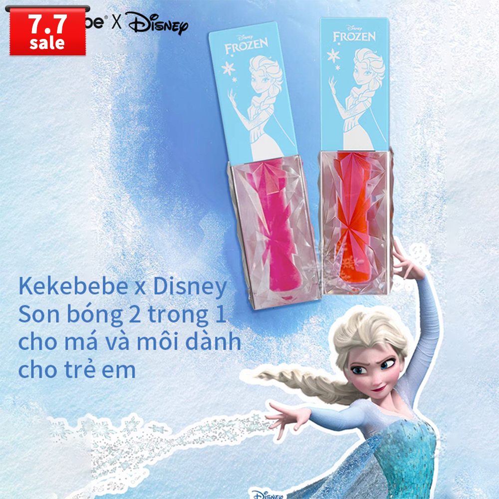 Kekebebe Disney son tint và son dưỡng môi cho bé an toàn dưỡng ẩm 3,6ml bóng 2 in 1 dành cho trẻ em (dùng cho cả môi và má)