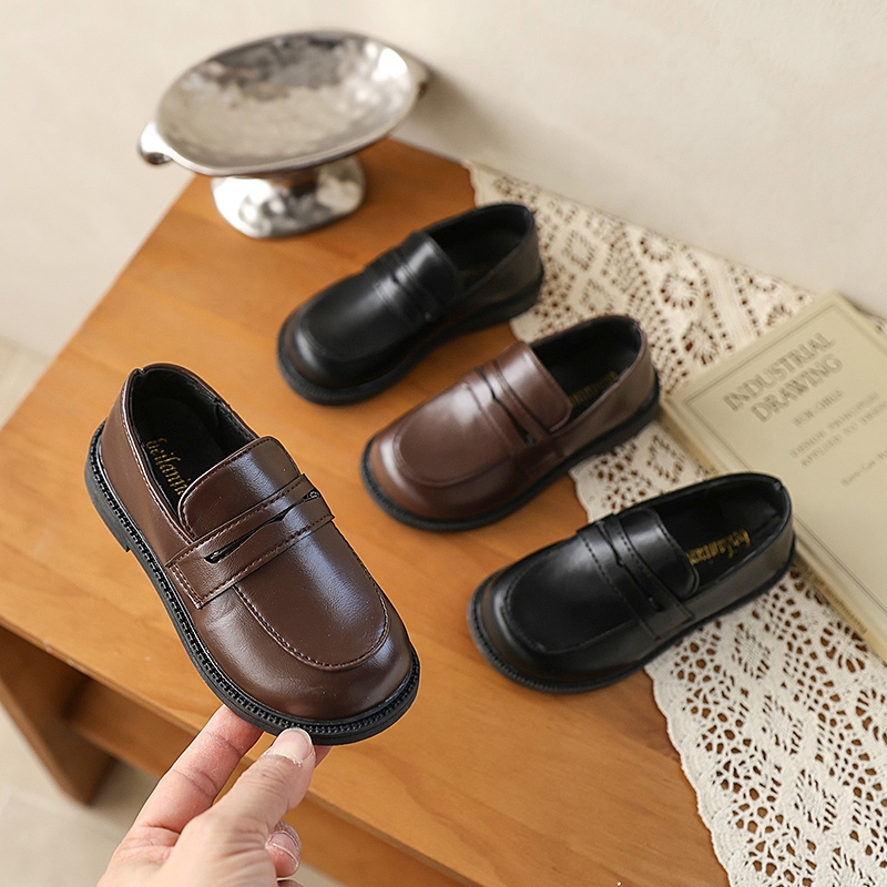 Bellanewman 2026 Giày Da Trẻ Em Phong Cách Anh Mới, Giày Da PU Mềm Mại Thoải Mái.