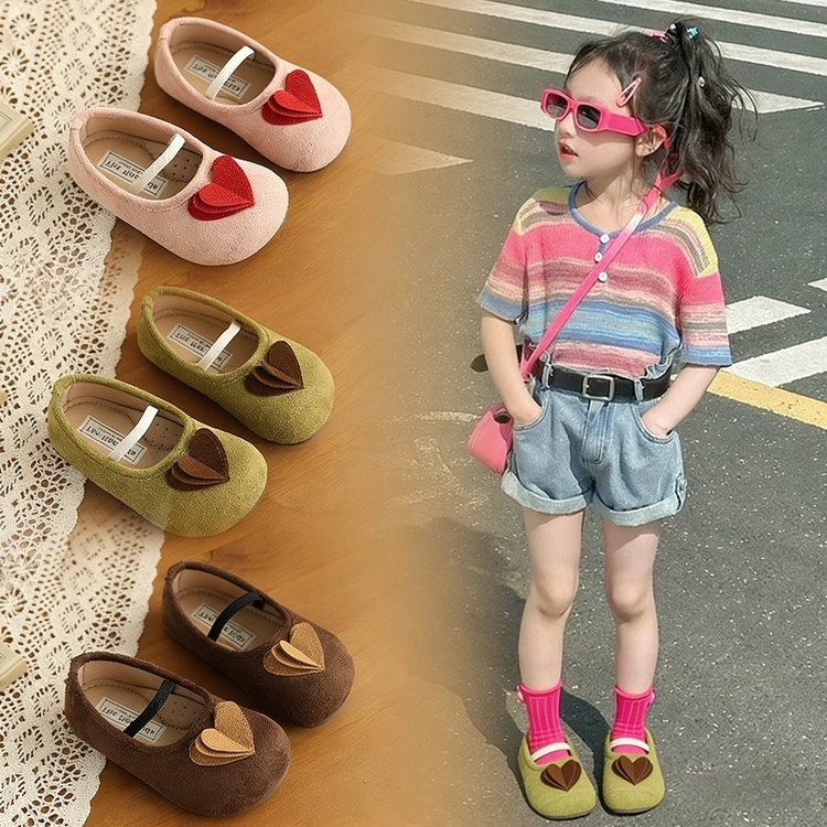 Giày thời trang nữ thoải mái phiên bản Hàn Quốc, Giày lười hình trái tim dễ thương