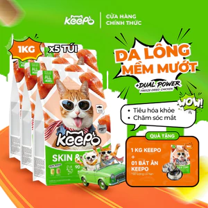 Thức ăn cho mèo KEEPO K1 Combo 5 Gói 1KG, Omega 3 dưỡng da & lông, Tiêu hóa khỏe mạnh, Chăm sóc mắt