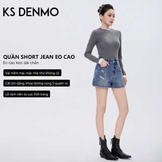 Màu Xanh Đậm Mùa Hè Rách Quần Short Denim Nữ 2026 Phong Cách Mới Cao Cấp Thường Ngày Rời Ôm Hơn Nhìn Chữ a Rộng Quần Nóng