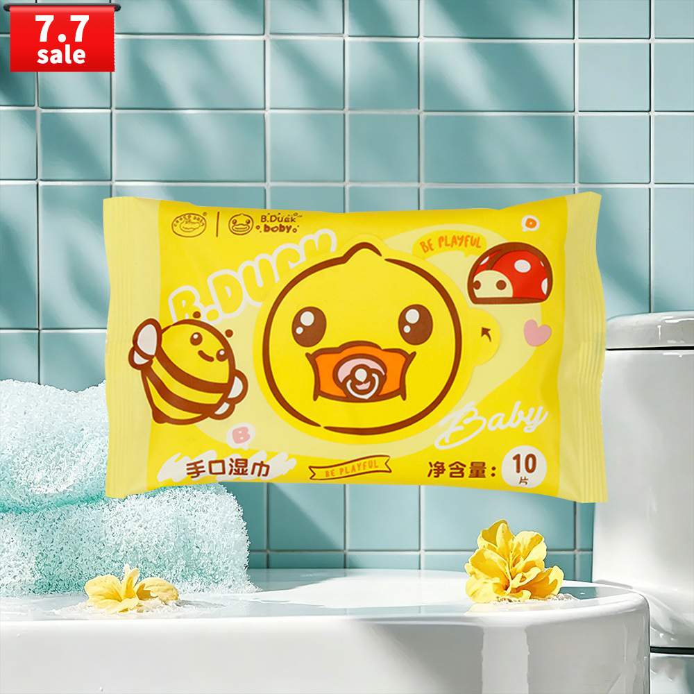 Kekebebe B.Duck Baby Khăn ướt Mamamy cao cấp 10 tờ không chứa Paraben, mềm mại cho da