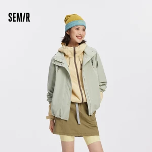 Semir Chống Thấm Nước Chống Gió Chống Vết Bẩn Nữ Có Mũ Trùm Đầu Mùa Thu 2026 Áo Khoác Có Thể Tháo Rời Ngoài Trời Áo Khoác Ngoài Trời