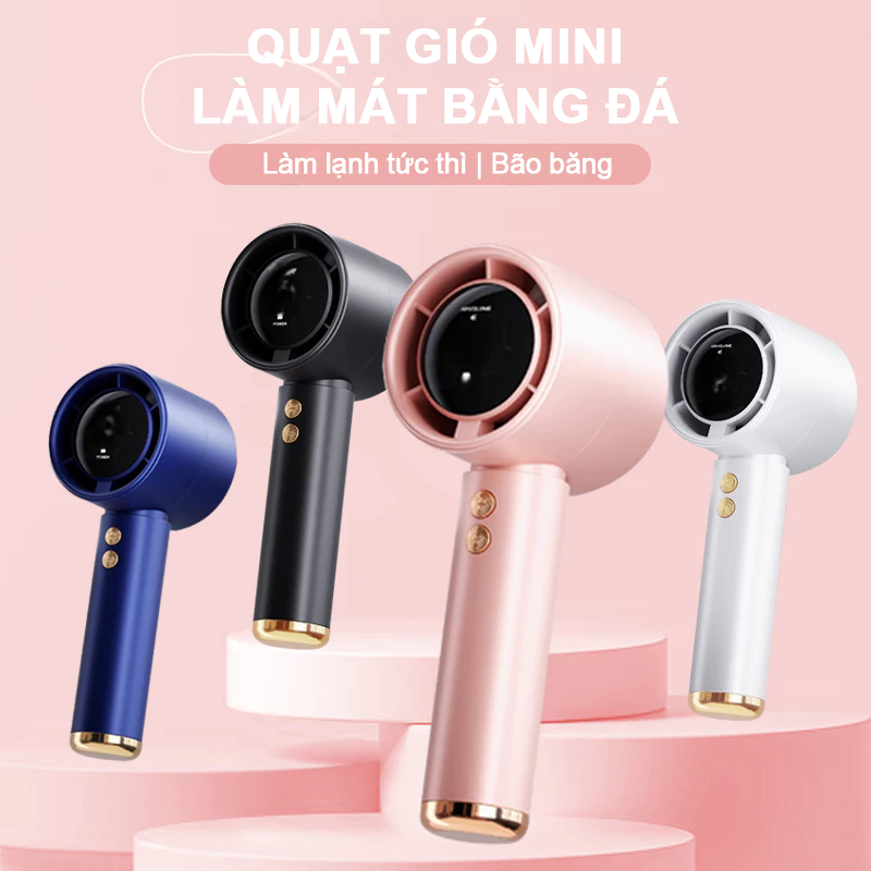 Quạt cầm tay Mini VietQuick.VN Pin dung lượng lớn 5000mah, sử dụng lâu trôi với màn hình Led