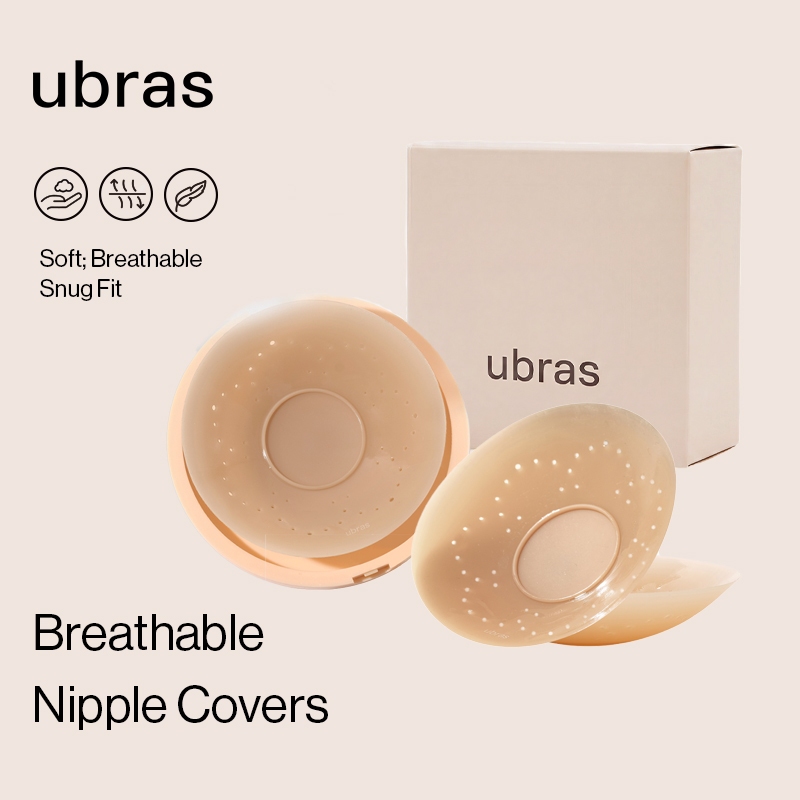 ubras Breathable silicone nipple covers, invisible self-adhesive, reusable