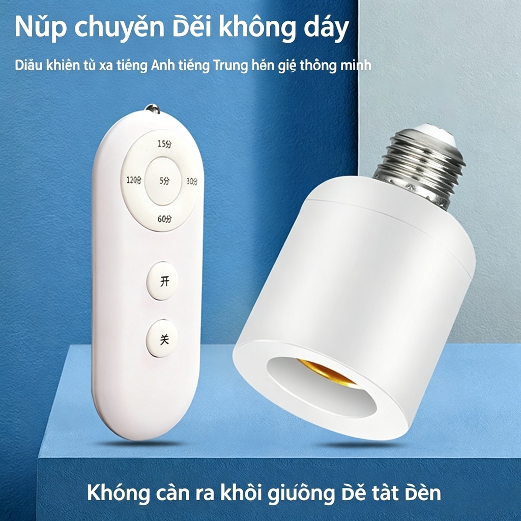 ZTHOME Điều Khiển Từ Xa Không Dây E27 Đèn Soet Giá Đỡ Đèn Phạm Vi 8M Cho Bóng Đèn LED Đèn Soet Bộ Công Tắc Đèn Không Dây AC180-250V HOT