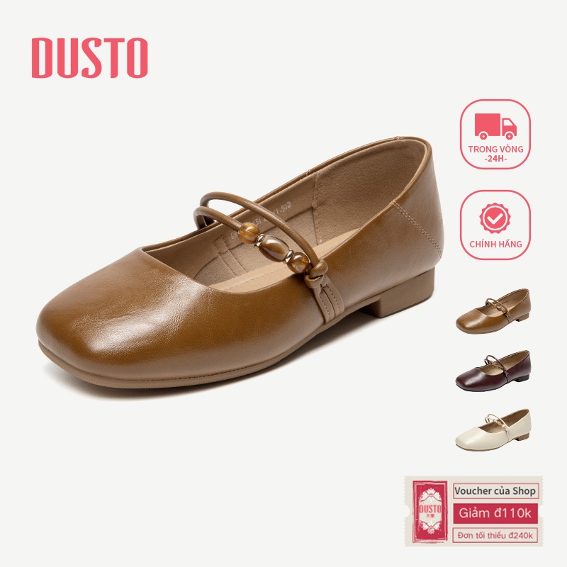 DUSTO Giày búp bê thời trang nữ Mũi Tròn Giày Da Nữ DWA003613A