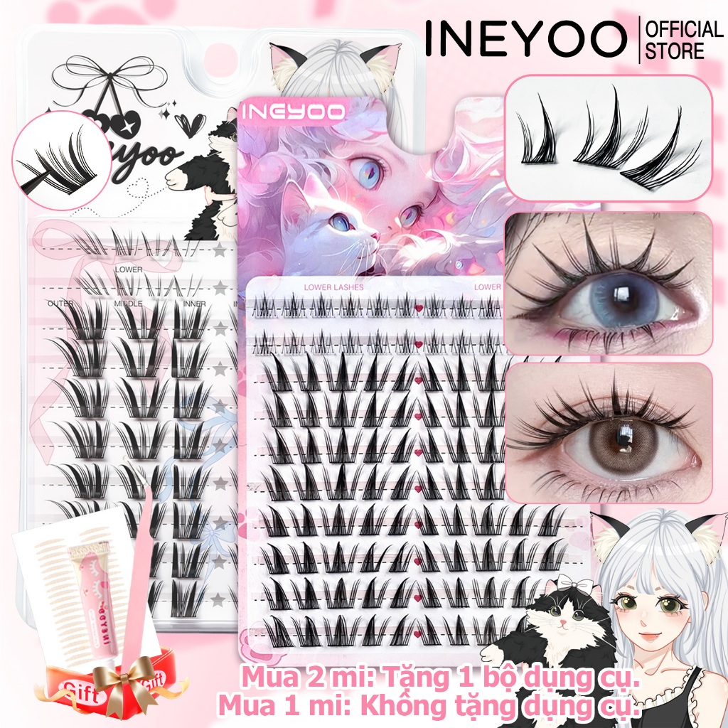 Ineyoo Combo Mi Trên Dưới Tự Nhiên - Manga - Hướng Dương | Dễ Dán Không Cộm Cho Người Mới