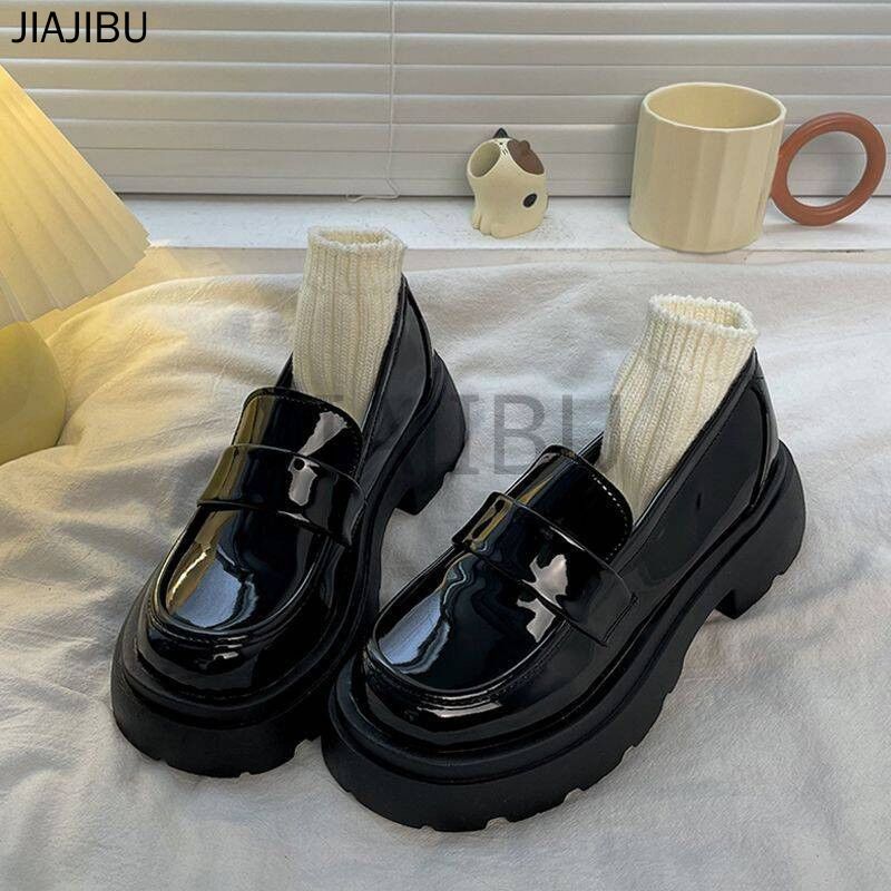 Size 34-46 Korean Fashion Platform Mary Jane Shoes 45 Giày Nữ Cỡ Lớn 44 Giày Lolita Mũi Tròn Chống Trượt 43 Giày Đi Học Màu Đen Cho Nữ Sinh Trung Học 42 Japanese JK Uniform Doll Shoes Giày Công Chúa Cosplay Giày Da Nâu Phong Cách Anh Quốc Giày Nhảy