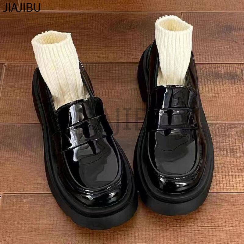 Size 34-46 Korean Fashion Platform Mary Jane Shoes 45 Giày Nữ Cỡ Lớn 44 Giày Lolita Mũi Tròn Chống Trượt 43 Giày Đi Học Màu Đen Cho Nữ Sinh Trung Học 42 Japanese JK Uniform Doll Shoes Giày Công Chúa Cosplay Giày Da Nâu Phong Cách Anh Quốc Giày Nhảy
