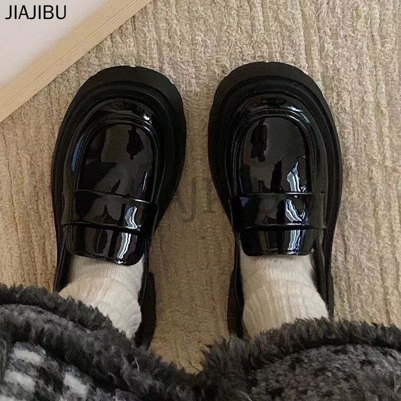 Size 34-46 Korean Fashion Platform Mary Jane Shoes 45 Giày Nữ Cỡ Lớn 44 Giày Lolita Mũi Tròn Chống Trượt 43 Giày Đi Học Màu Đen Cho Nữ Sinh Trung Học 42 Japanese JK Uniform Doll Shoes Giày Công Chúa Cosplay Giày Da Nâu Phong Cách Anh Quốc Giày Nhảy