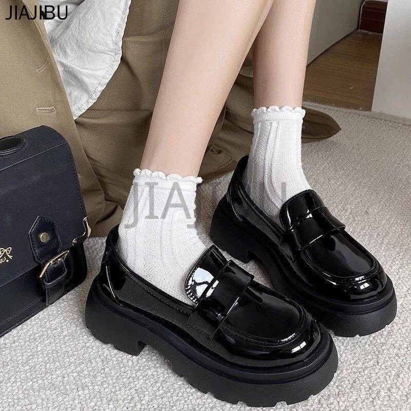 Size 34-46 Korean Fashion Platform Mary Jane Shoes 45 Giày Nữ Cỡ Lớn 44 Giày Lolita Mũi Tròn Chống Trượt 43 Giày Đi Học Màu Đen Cho Nữ Sinh Trung Học 42 Japanese JK Uniform Doll Shoes Giày Công Chúa Cosplay Giày Da Nâu Phong Cách Anh Quốc Giày Nhảy