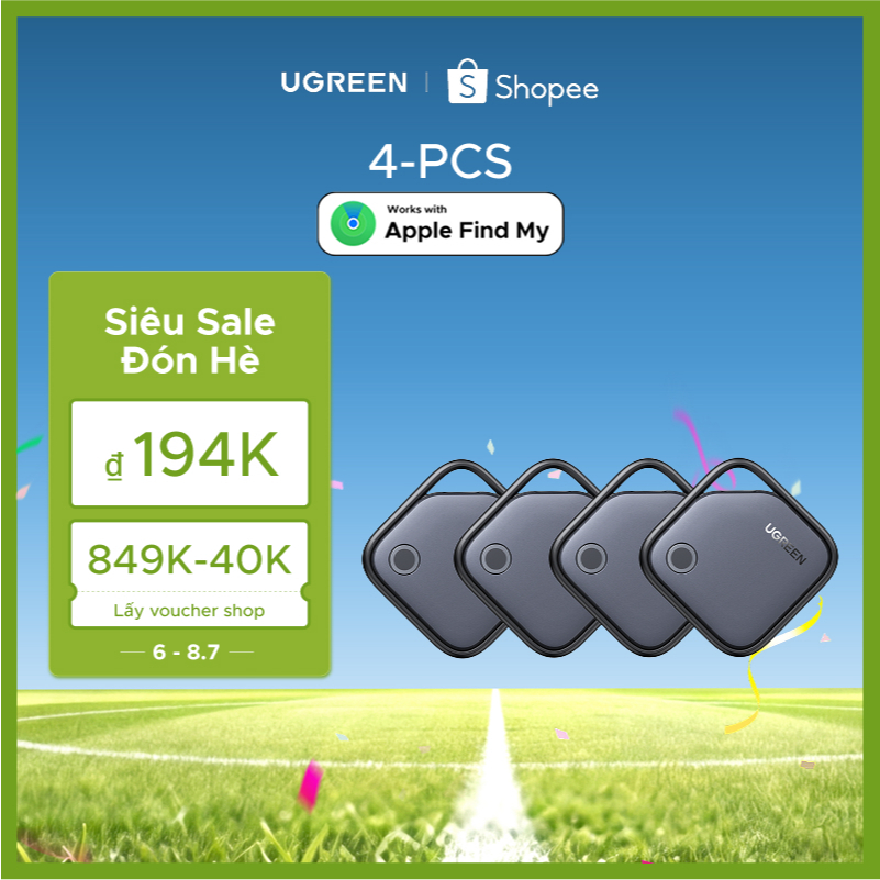 Ugreen Thẻ Thông Minh Định Vị Thông Minh Chống Mất Bluetooth5.0 Finder Airtag Theo Dõi Finder Định Vị Cho iPhone / iPad / Mac