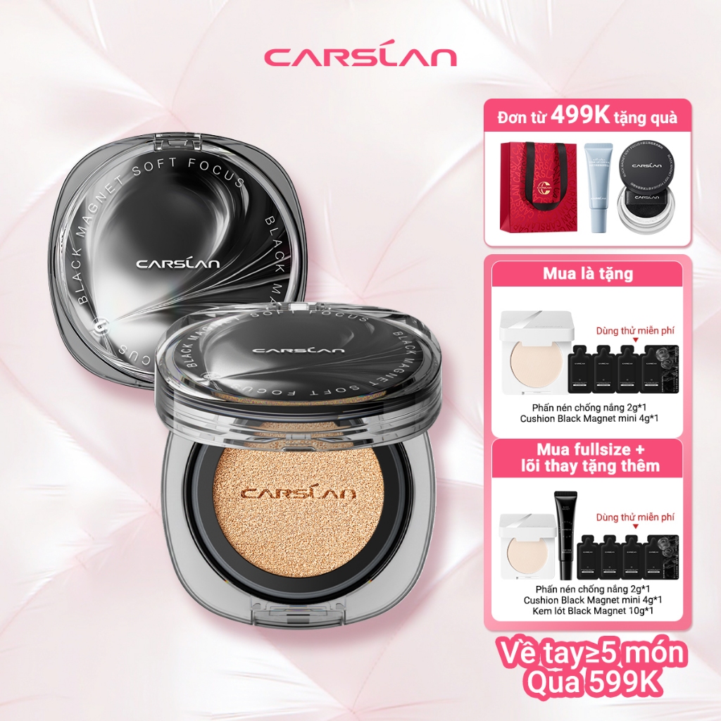 Cushion Black Magnet Carslan bản nâng cấp 2.0 bảo hiểm kiểm soát dầu mặc dài mịn màng suốt 24H 13g