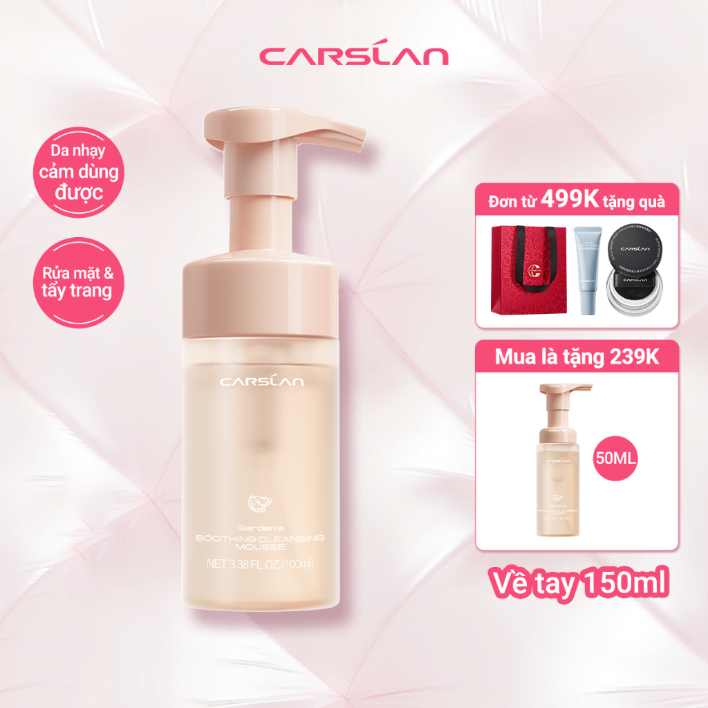 Bọt rửa mặt làm sạch làm mịn Carslan 100ml + 50ml