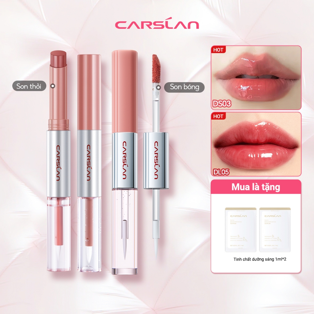 Son môi phủ hai đầu Carslan 24H khóa màu 16H ẩm mượt 1 màu 2 kiểu 4 in 1 6.3g