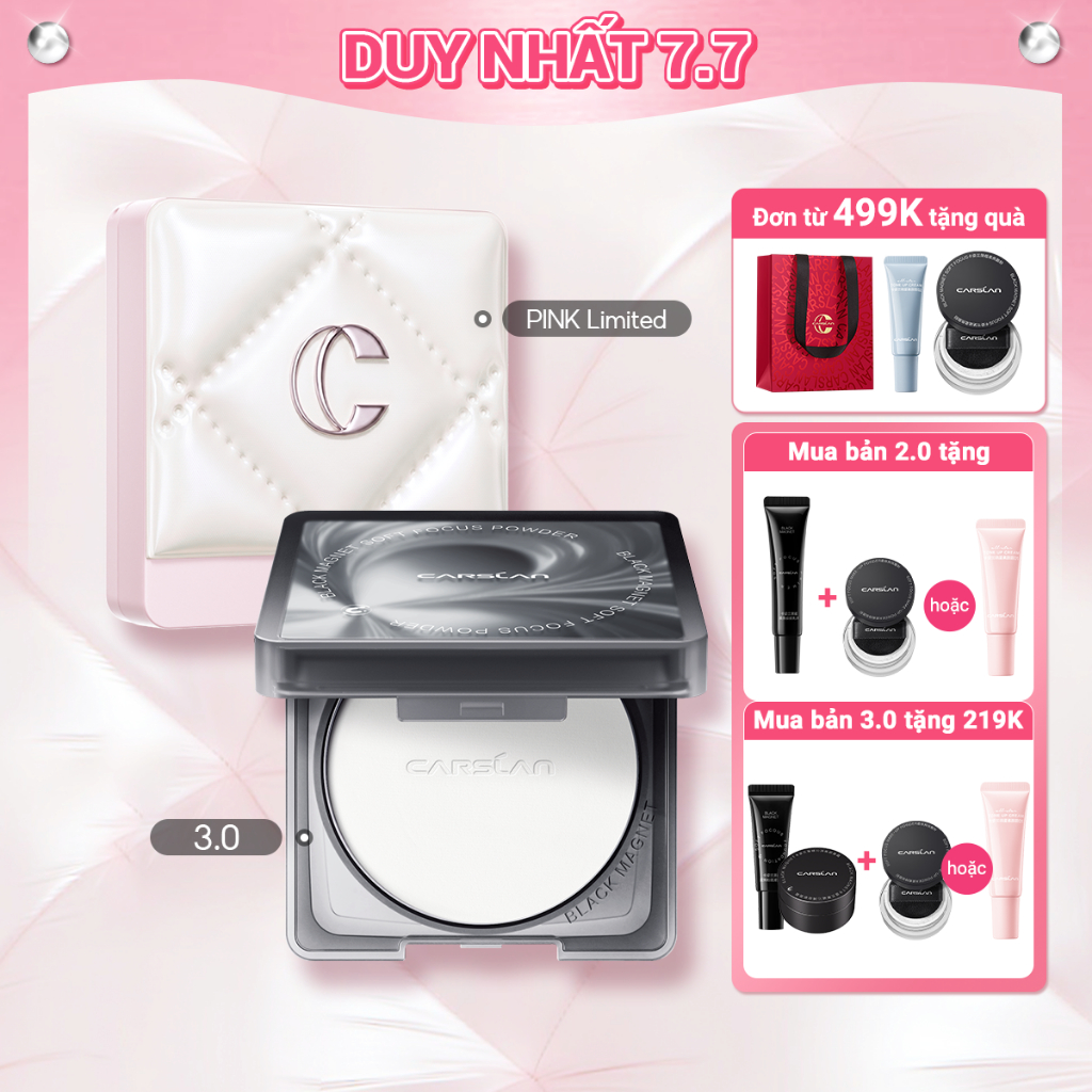 Phấn Nén kiềm dầu Carslan Black Magnet Soft Mist 24h Phấn Phủ trang điểm Mềm Mại Lâu Trôi 8g