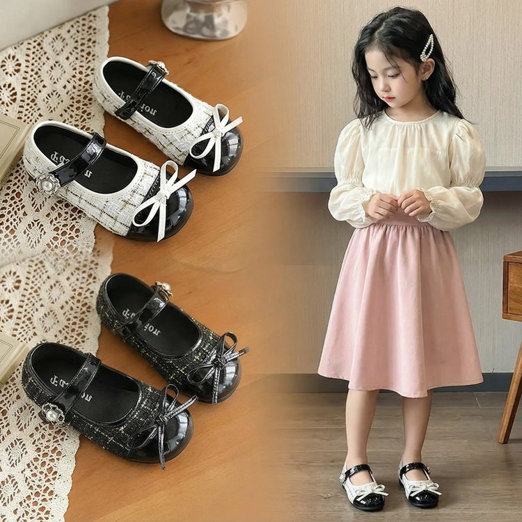Giày công chúa Mary Jane thời trang phong cách mới, Giày bé gái nơ dễ thương