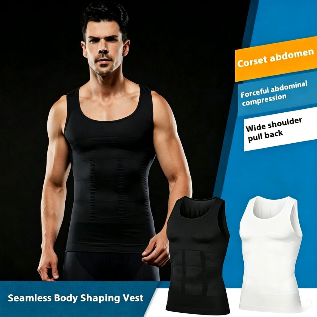 Áo lót định hình cơ thể nam Singlet- Nén liền mạch & thoải mái với vải thoáng khí