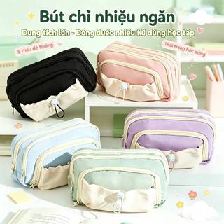 Túi đựng bút CLEARLINE, Bút chì năm lớp dung tích lớn, Túi đựng bút dây rút đa chức năng Quà tặng