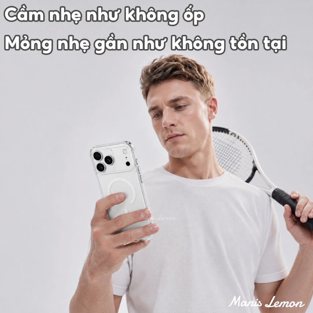 Manis Lemon Ốp Lưng Pha Lê Chống Ố Vàng Kèm Bảo Vệ Camera cho iPhone 17 Pro Max 16 15 14 13