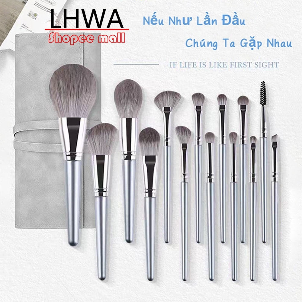 【Cọ Size Lớn】Bộ Cọ Trang Điểm 14 Cây LWHA Hỗn Hợp Phấn Nền Trang Điểm Dạng Phấn Mịn Mịn Mềm Mại