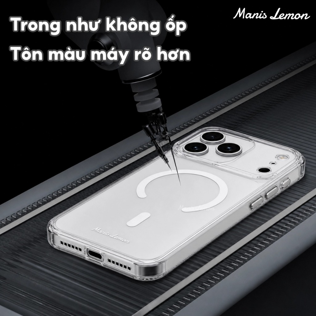Manis Lemon Ốp Lưng Trong Veo Hạn Chế Ố Vàng Kèm Bảo Vệ Camera cho iPhone 17 Pro Max 16 15 14 13