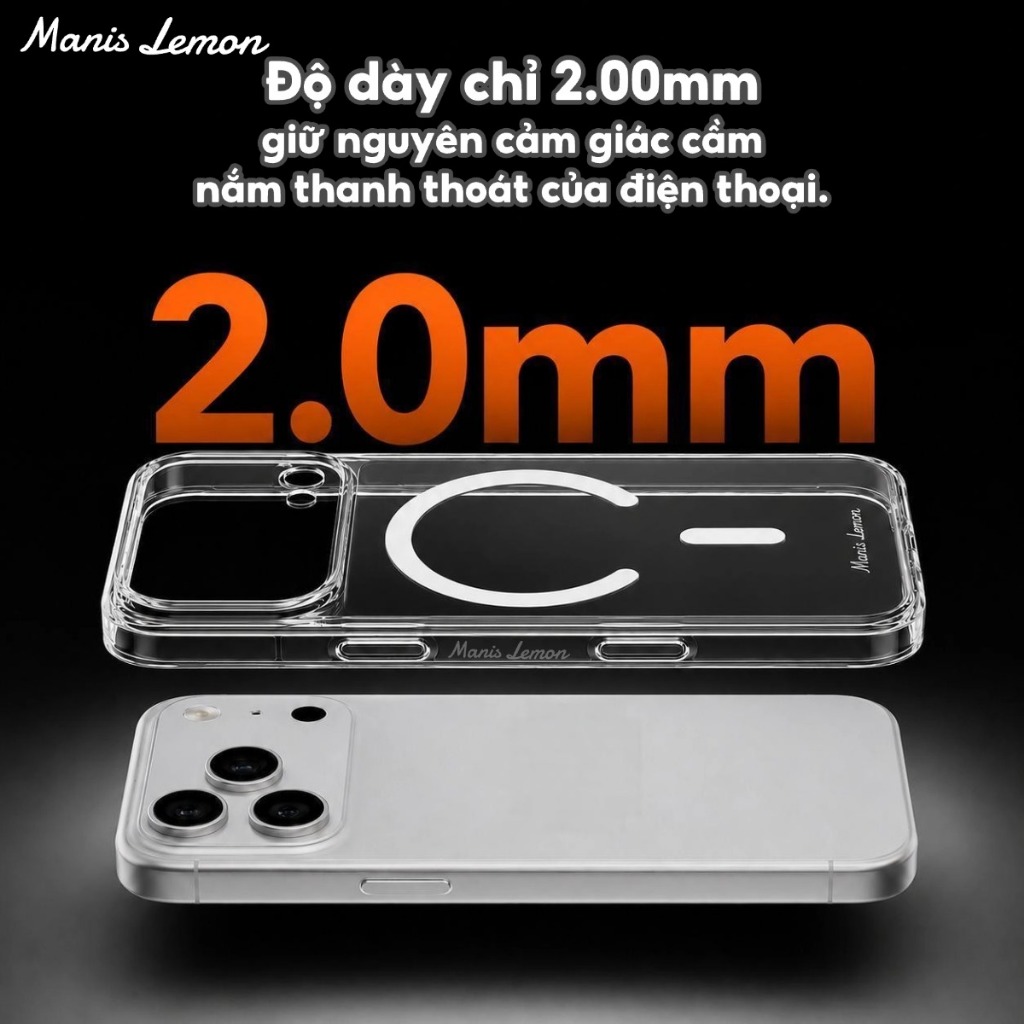 Manis Lemon Ốp Lưng Trong Veo Hạn Chế Ố Vàng Kèm Bảo Vệ Camera cho iPhone 17 Pro Max 16 15 14 13