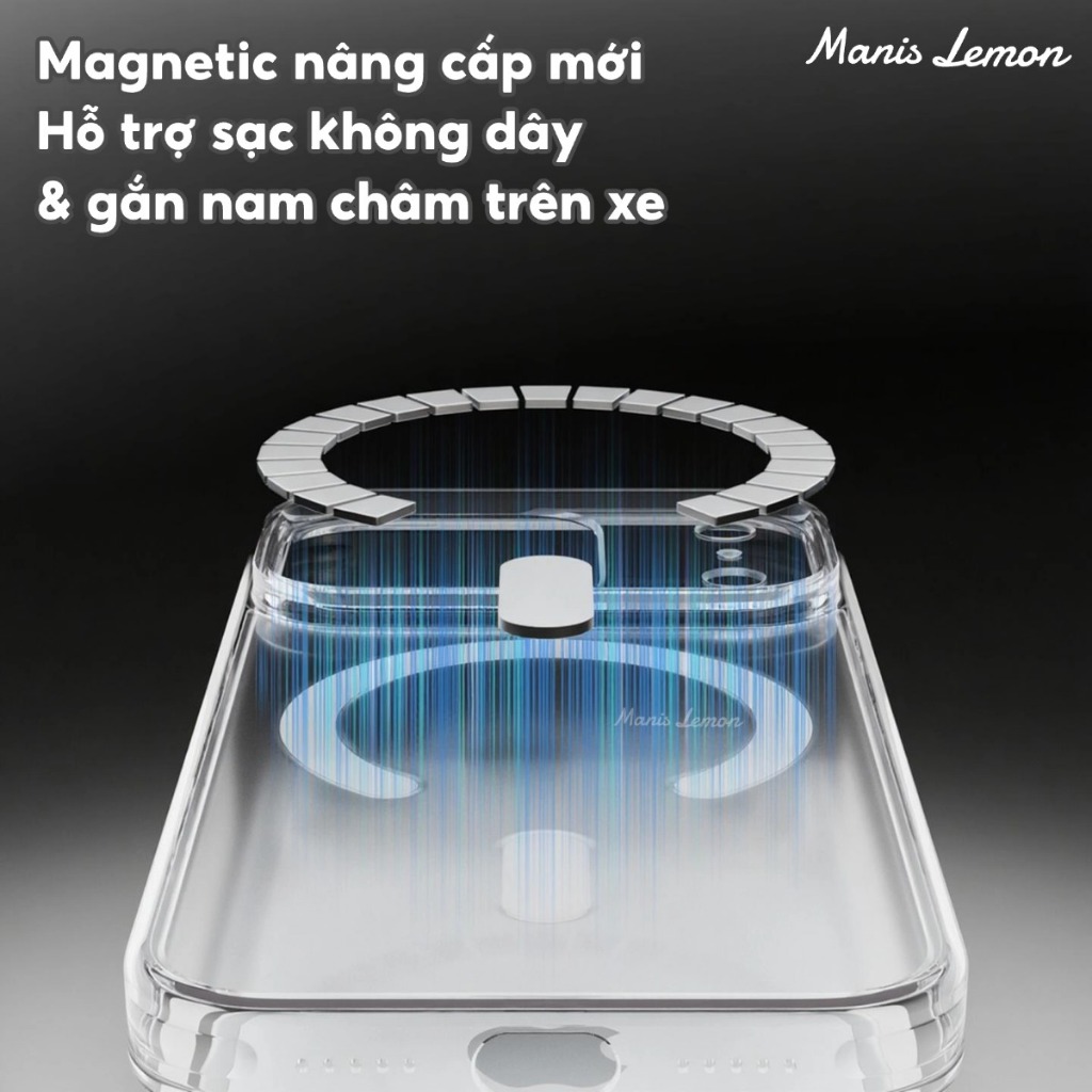 Manis Lemon Ốp Lưng Trong Veo Hạn Chế Ố Vàng Kèm Bảo Vệ Camera cho iPhone 17 Pro Max 16 15 14 13