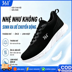 361° Giày thể thao chạy bộ nam lưới thoáng khí casual hút sốc đệm êm chống trơn hàng ngày