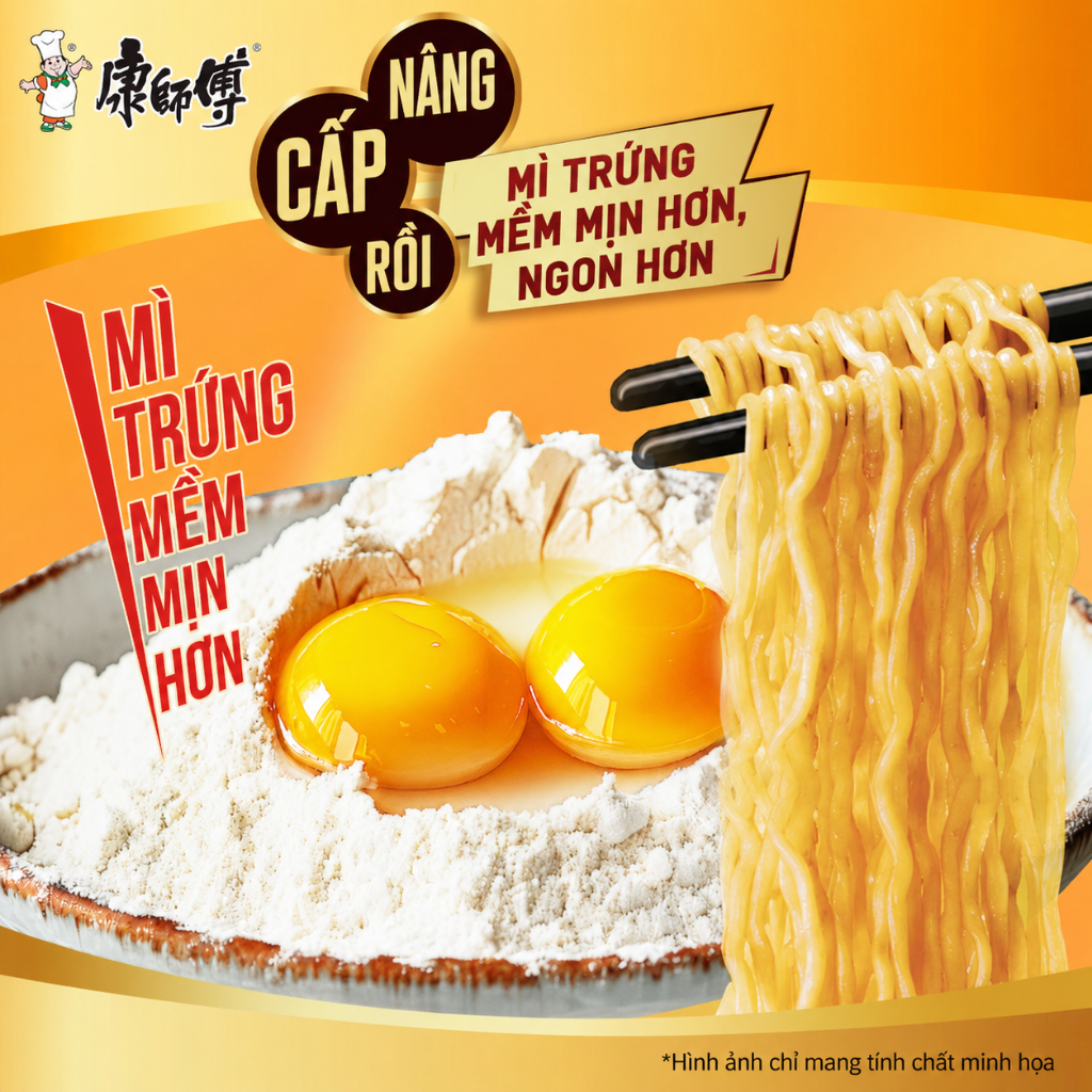 Lốc 5 gói mì ăn liền KANG SHI FU vị bò hầm, Nước dùng đậm đà, thơm ngon hấp dẫn, 106g/gói